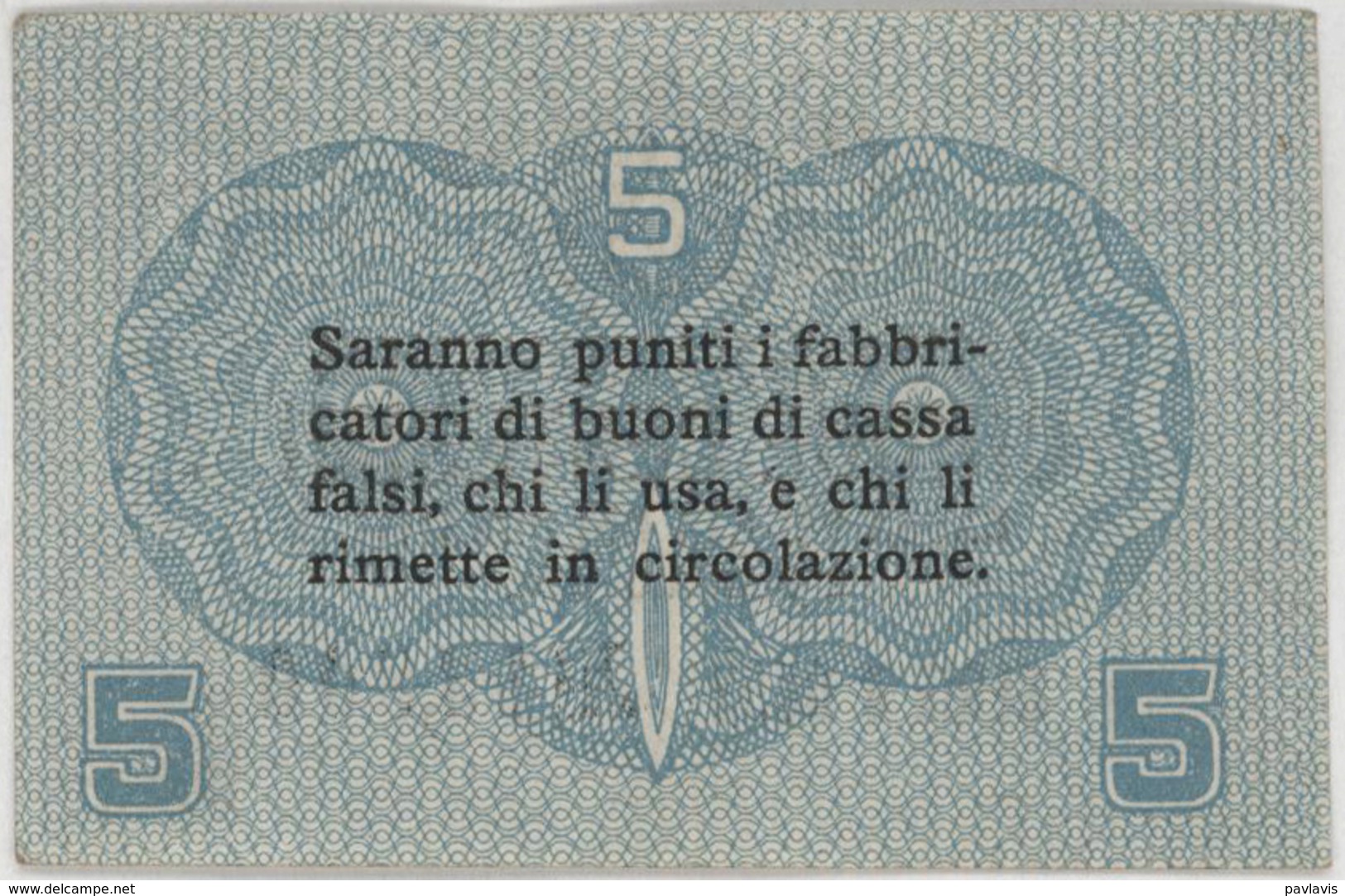 5 Centesimi - CASSA VENETA DEI PRESTITI - Year 1918 - Buoni Di Cassa