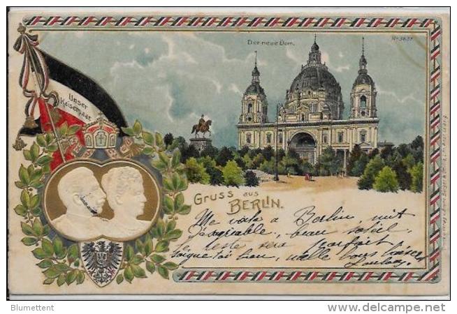 CPA LITHO Gruss Allemagne Germany Circulé Berlin Gaufré Kaiser - Sonstige & Ohne Zuordnung