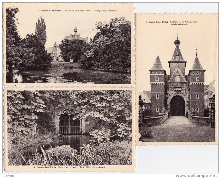 FOURON-SAINT-PIERRE-CHATEAU-KASTEEL-DE LA COMMANDERIE--LOT-3 OUDE KAARTEN-PRIJSJE-PETIT PRIX-MOOI ! ! - Fourons - Voeren