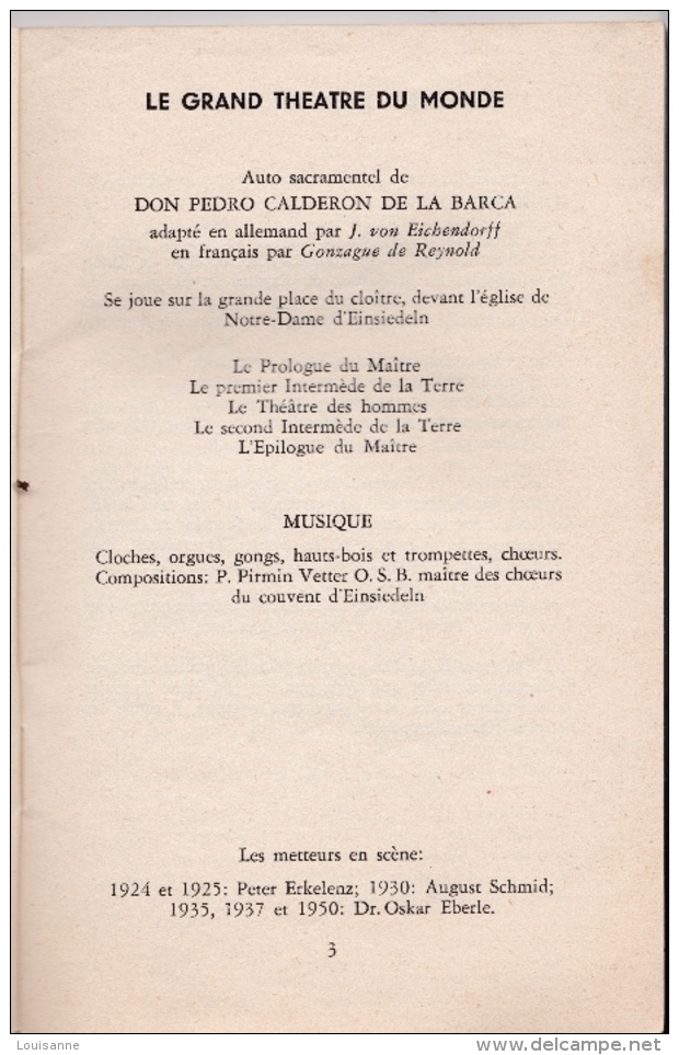 16/  7 / 182  -   LIVRE  (17 Cms  X  10  ) -  LE  GRAND  THÉATRE  DU  MONDE   DE  CALDÉRONI - Théâtre & Scripts