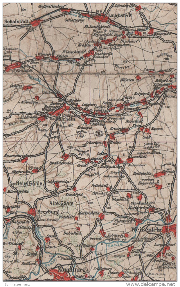 Wona Karte Blatt 765 Weissenfels Naumburg Mücheln Lauchstedt Schafstädt Freyburg Milzau Leiha Blösien Dobichau Ebersroda - Freyburg A. D. Unstrut