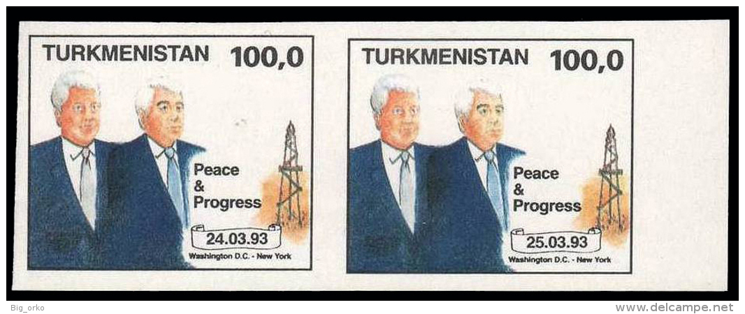 TURKMENISTAN - Peace & Progress - 2 Valori: 24.03.93 / 25.03.93 - Turkménistan