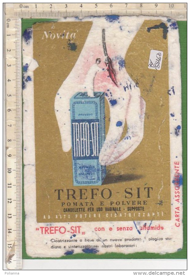 PO5816D# CARTA ASSORBENTE - PUBBLICITA' FARMACEUTICA TREFO-SIT - F