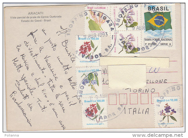 PO5915D# BRASILE - ARACATI - VISTA PARCIAL DE PRAIA  DE CANOA QUEBRADA   VG 1993 - Aracaju