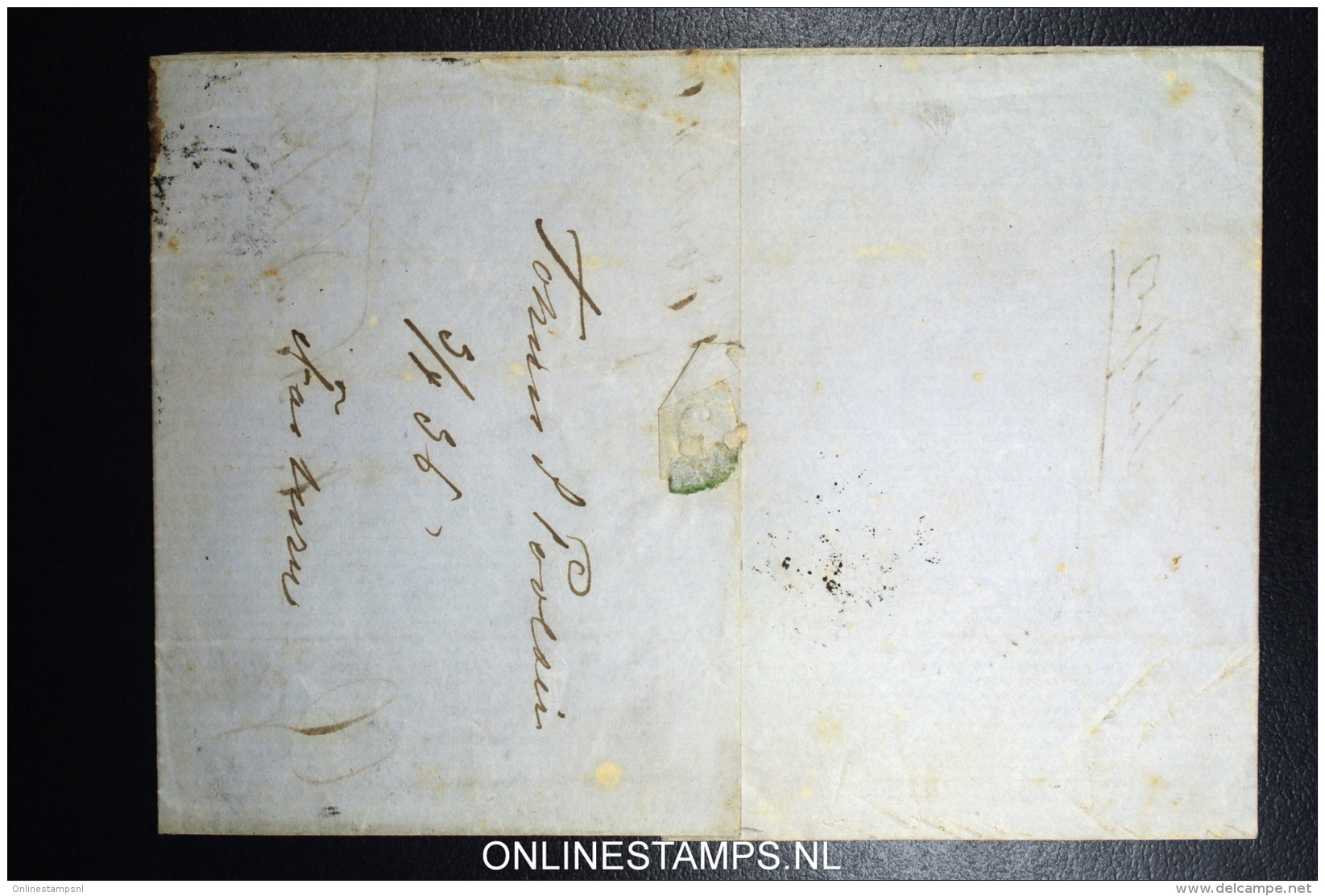 Denmark  Letter 1858 Copenhagen To Naestved Fa Nr 4 , CLOCK Letter Between P &amp; O White Spot Print Error - Lettres & Documents