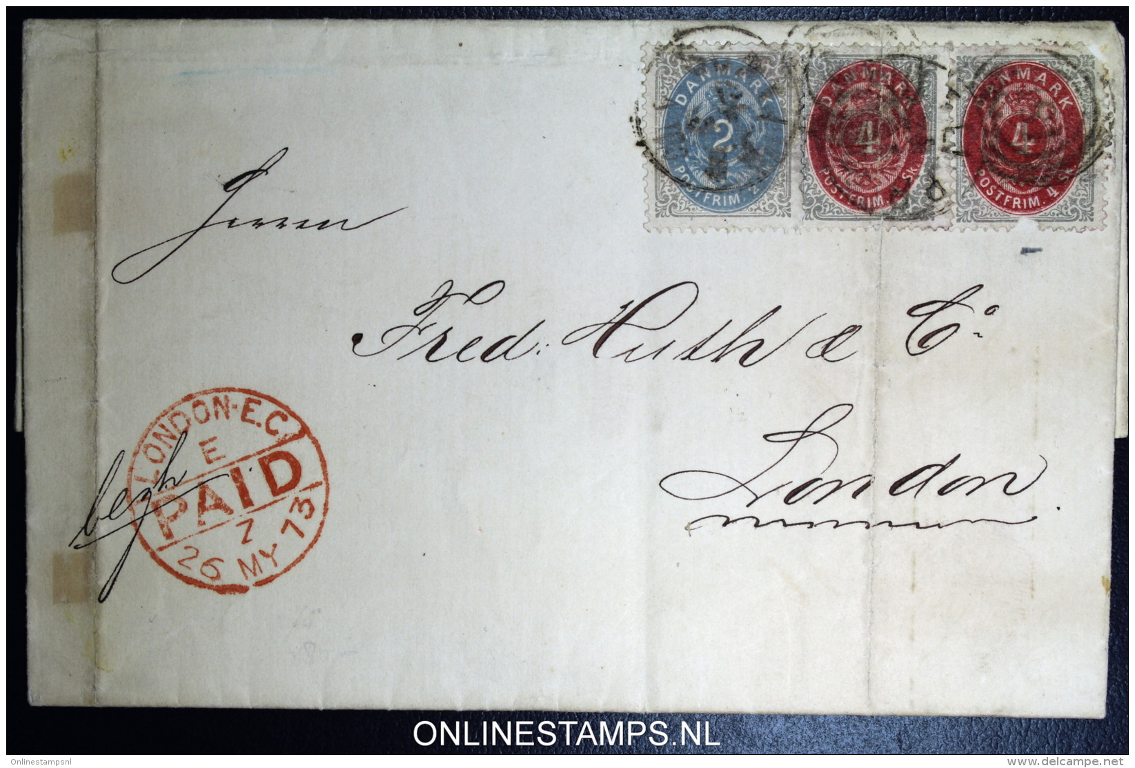 Denmark  Letter 1873 Copenhagen To London,  Fa 20 + 22 - Lettres & Documents