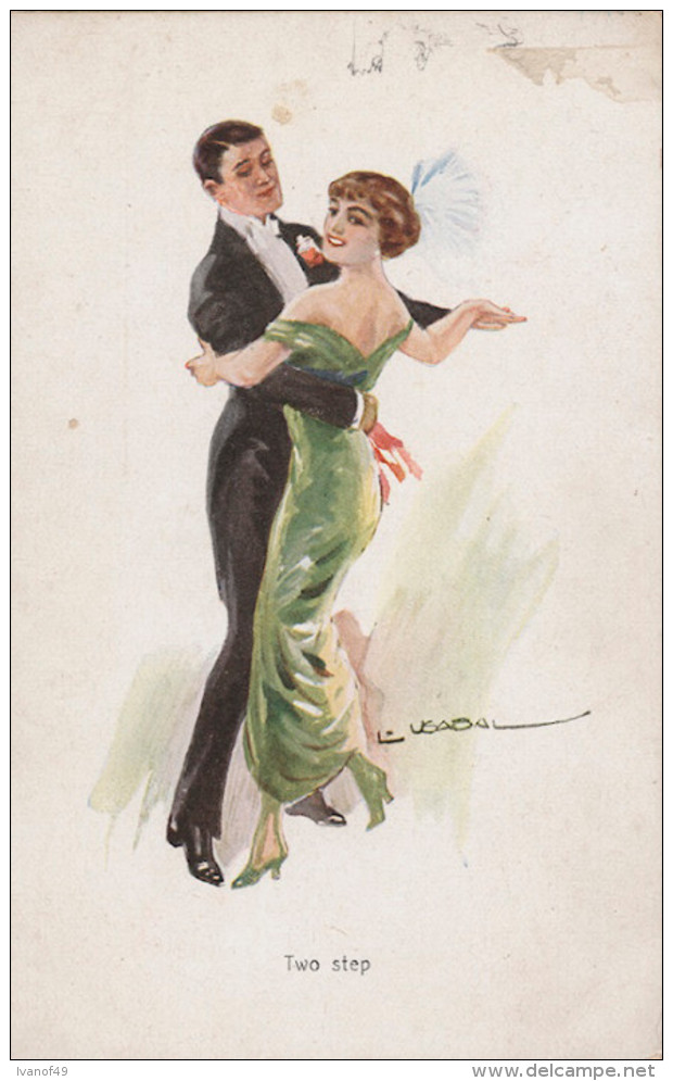 Illustrateur USABAL - CPA - TWO STEP - Couple De Danseurs - Usabal