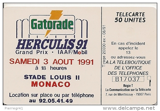 CARTE-PUBLIC-MONACO-50U-MF15-GEM A-GASTORADE 91-UTILISE-TBE - Mónaco