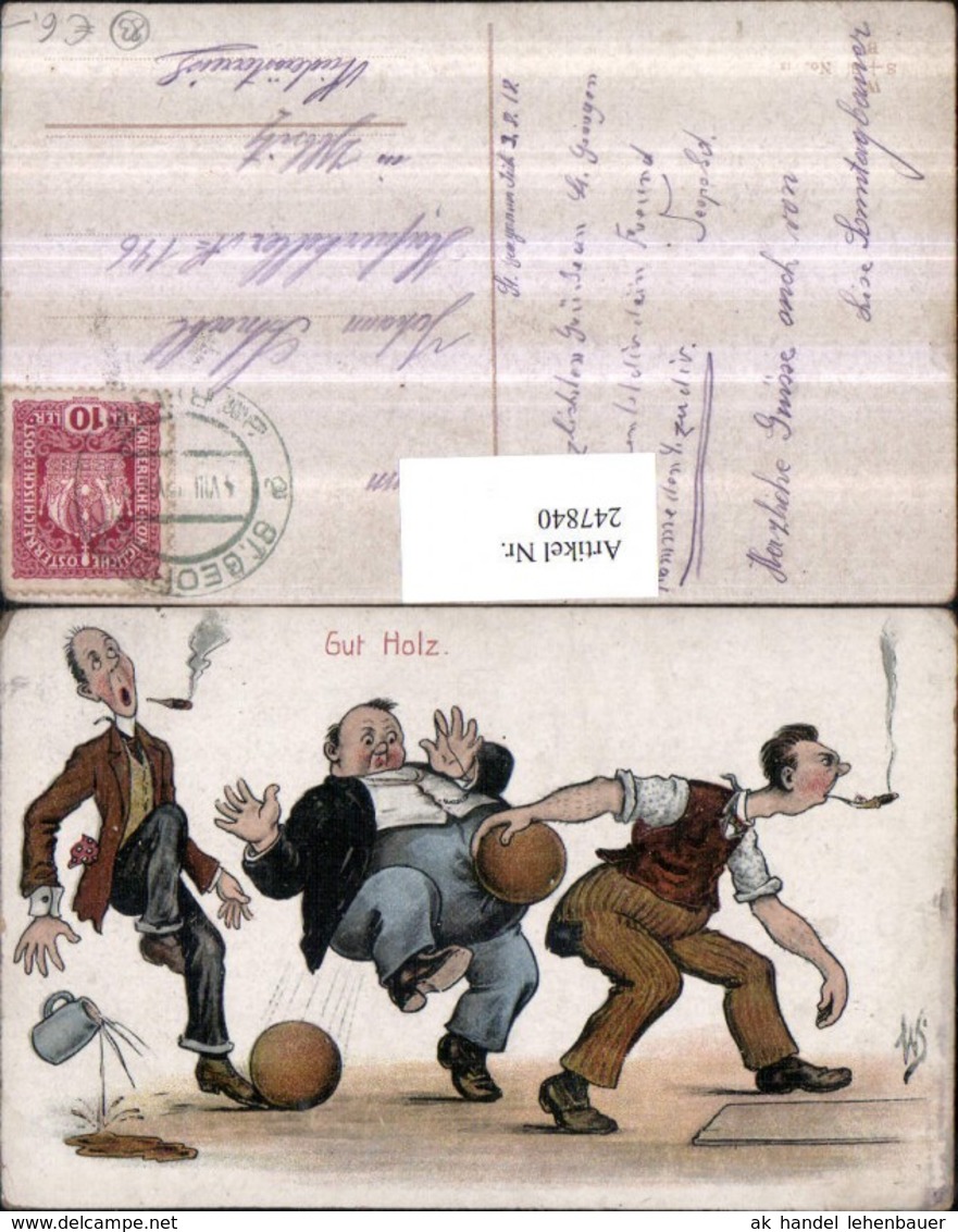 247840,K&uuml;nstler AK Willi Scheuermann John Wills Gut Holz M&auml;nner B. Kegeln Bierkrug F&auml; - Scheuermann, Willi