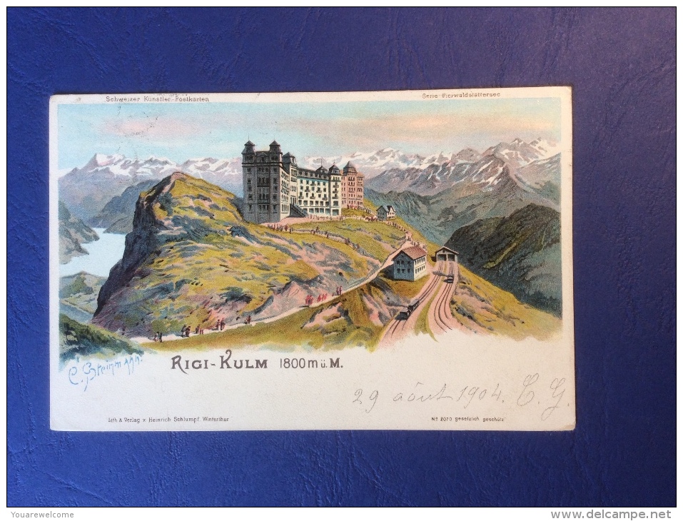 Schweiz HOTELPOST Stpl RIGI-KULM 1904 Ak Schwyz (privatpost Brief Lettre Poste Locale Cover Local Post Hotel Post - Lettres & Documents