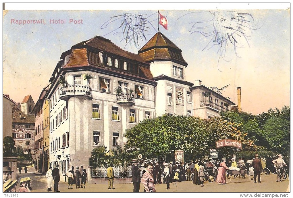 Schweiz, 1915, Rapperswil, Hotel Post, Ambulant NachTrübbach, Siehe Scans! - Rapperswil