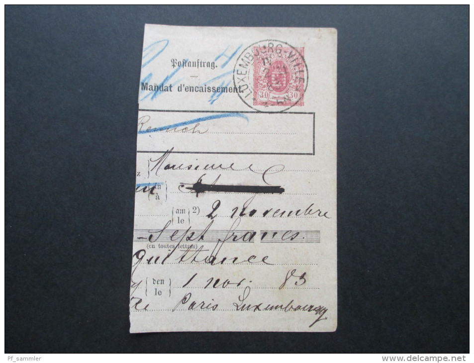 Luxemburg Belege / Ganzsachenposten Ab 1883 Aufbrauchsausgaben Usw. Interessanter Posten! 21 Stück! - Collections