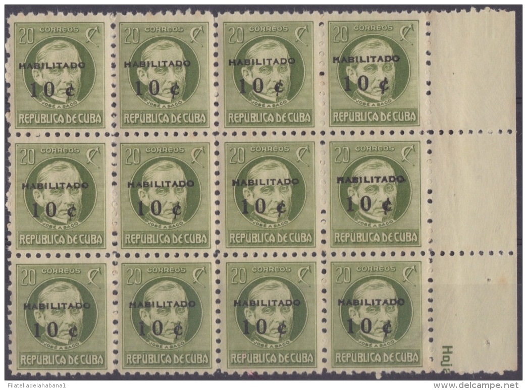 1960.160 CUBA 1960. MNH. HABILITADO 10 Cts. SACO. BLOCK 12. - Neufs