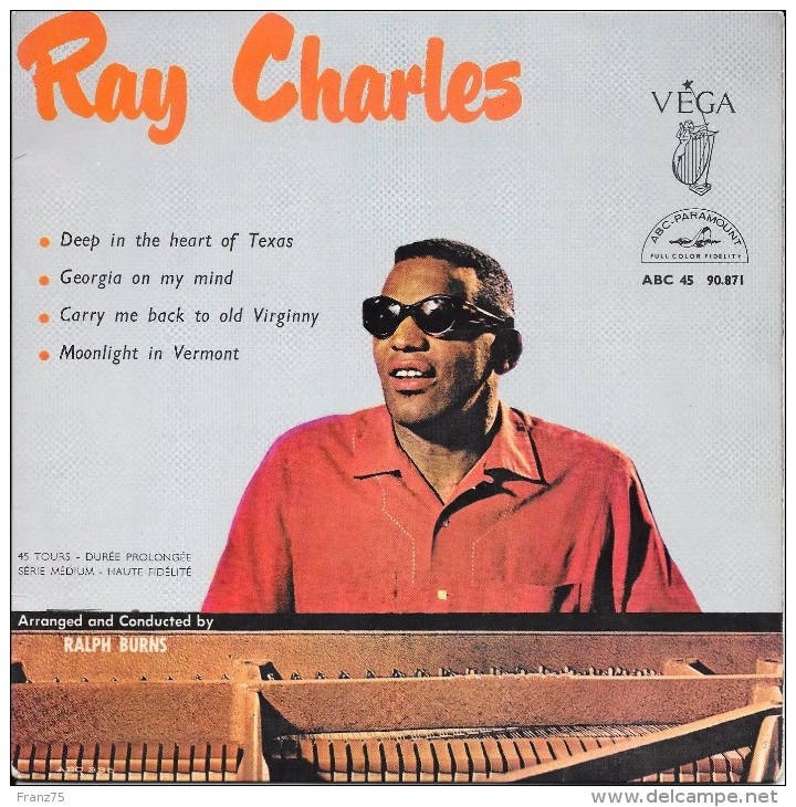 Ray CHARLES-Georgia On My Mind- 45 T.(4 Titres)-ABC-PARAMOUNT--BE - Blues