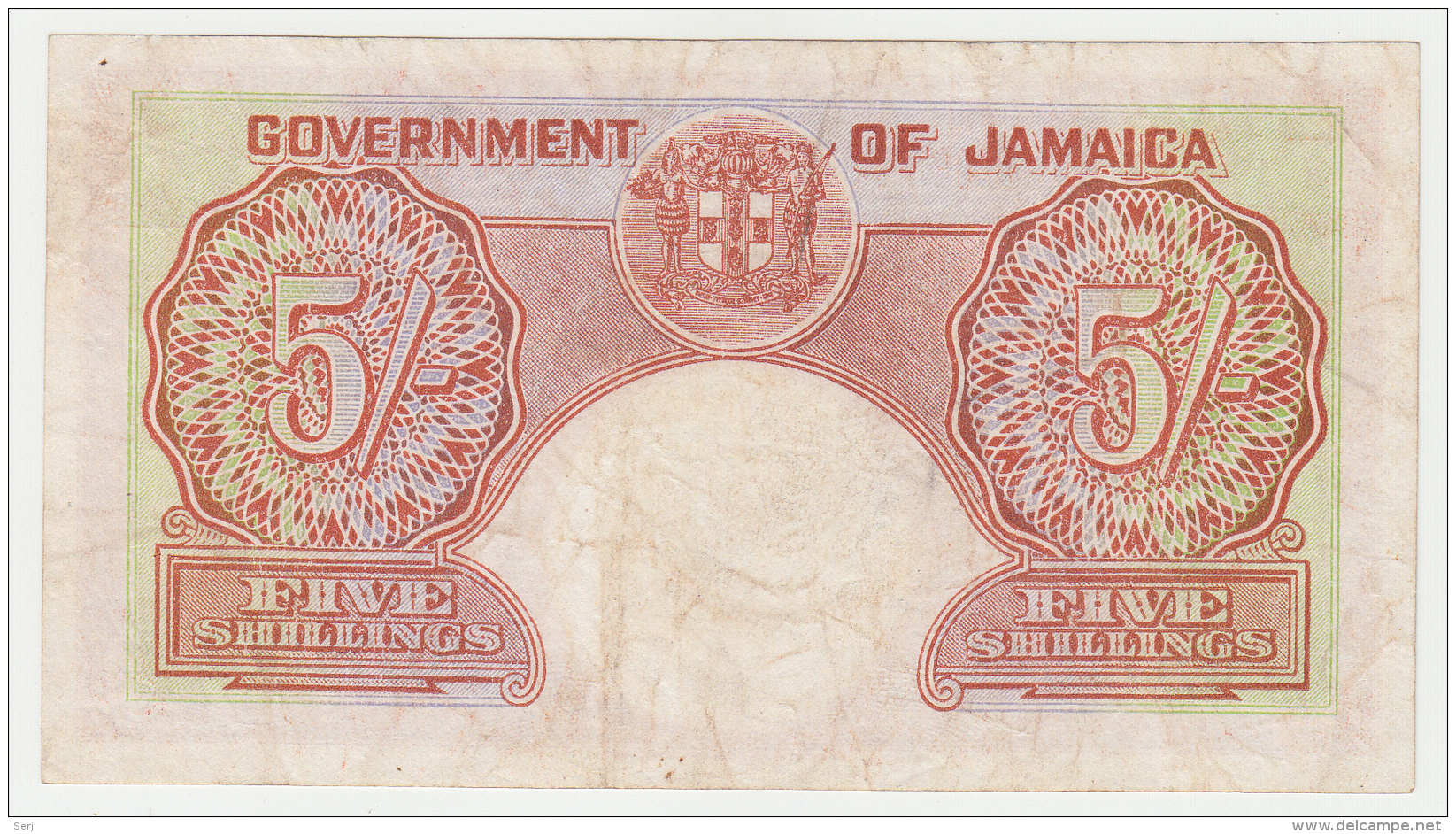 Jamaica 5 Shillings 1957 VF+ P 37b  37 B - Jamaica