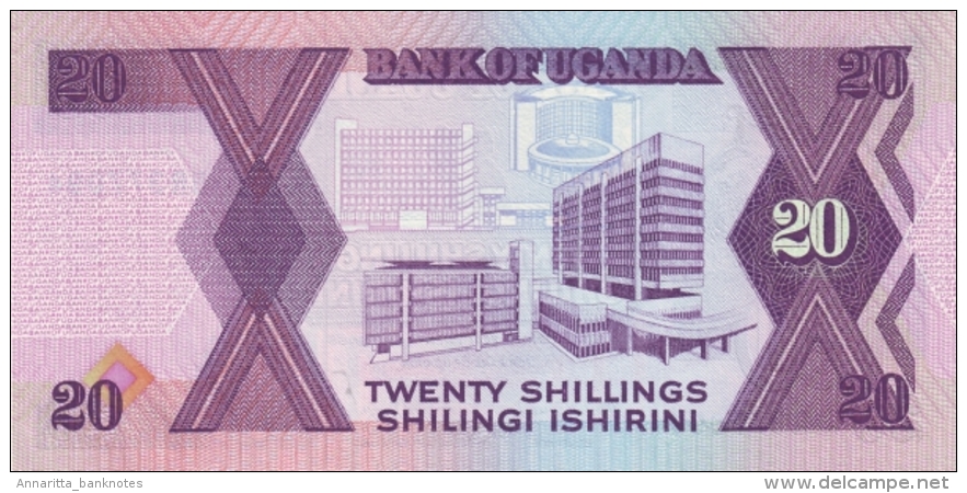 Uganda (BOU) 20 Shillings 1988 UNC Cat No. P-29b / UG133b - Uganda