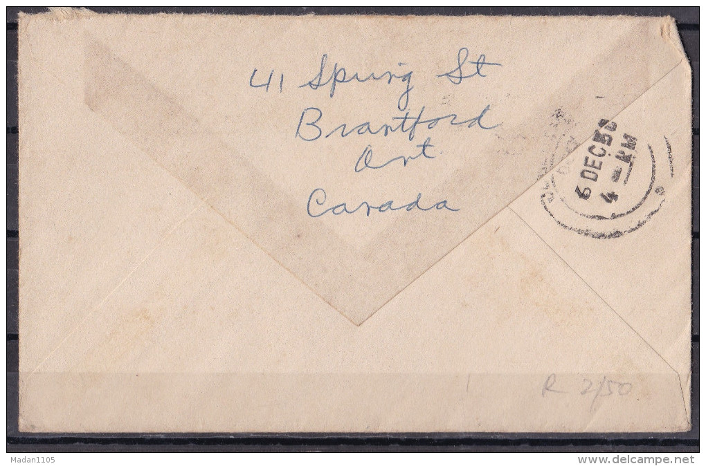 CANADA, 1958,  Cover From Canada To India, 1 Stamp, - Brieven En Documenten