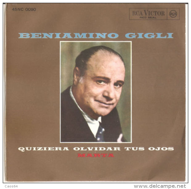 Beniamino Gigli  Quiziera Olvidar Tus Ojos - Marta 7" M - Oper & Operette