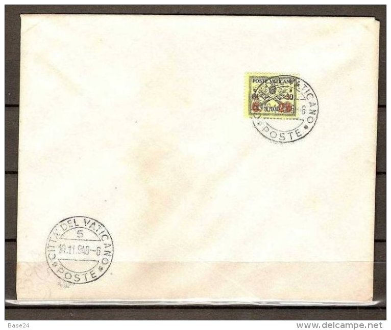 1931 Vaticano Vatican 25c GIALLINO Serie Su Busta Annullo 10/11/46 - Postpakketten