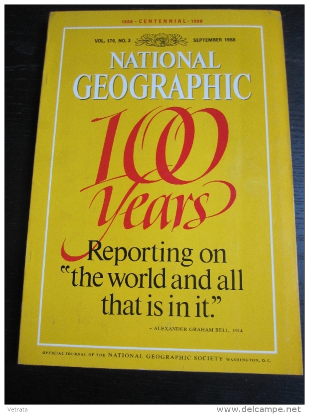 NATIONAL GEOGRAPHIC Vol. 174 N°3, 1988 :   100 Years (&#8203;avec Dépliant : Couvertures De National Geographic, 1888-19 - Geography