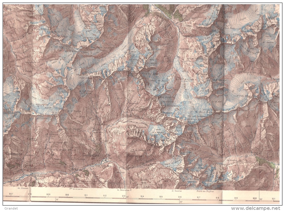 CARTE TOPOGRAPIQUE - SAINT CHRISTOPHE EN OISANS - LE BOURG D´ARUD - VILLARD-LOUBIERE. - Cartes Topographiques