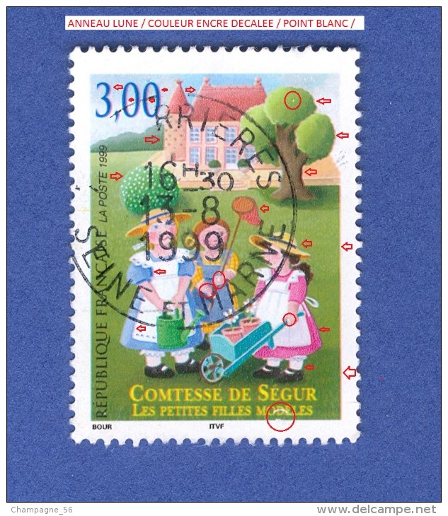 * 1999  N° 3253  COMTESSE DE SEGUR  13 / 8 / 1999   OBLITÉRÉ - Oblitérés