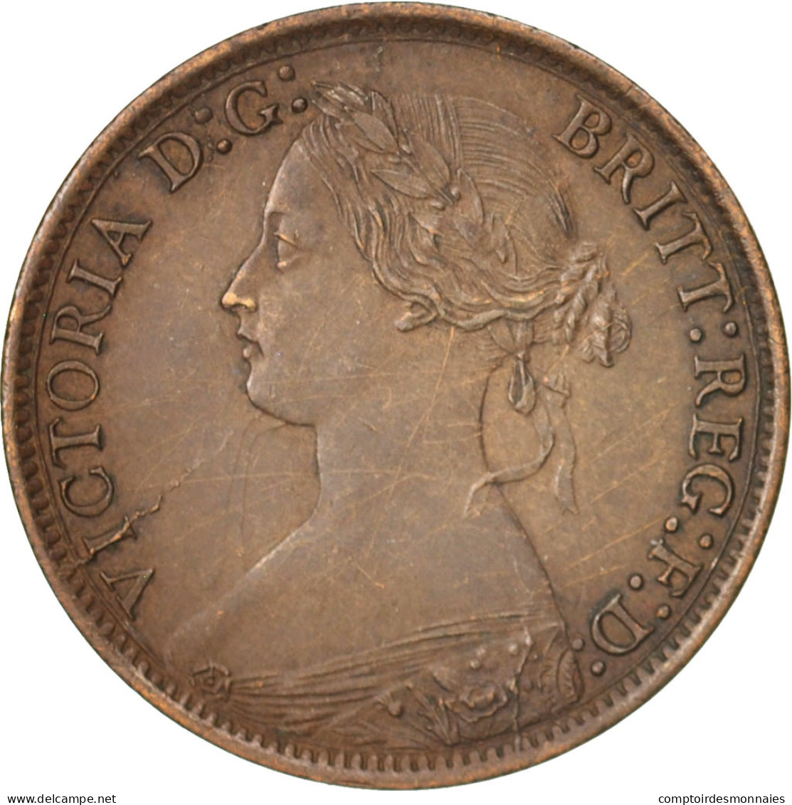 Monnaie, Grande-Bretagne, Victoria, Farthing, 1867, TTB+, Bronze, KM:747.2 - B. 1 Farthing