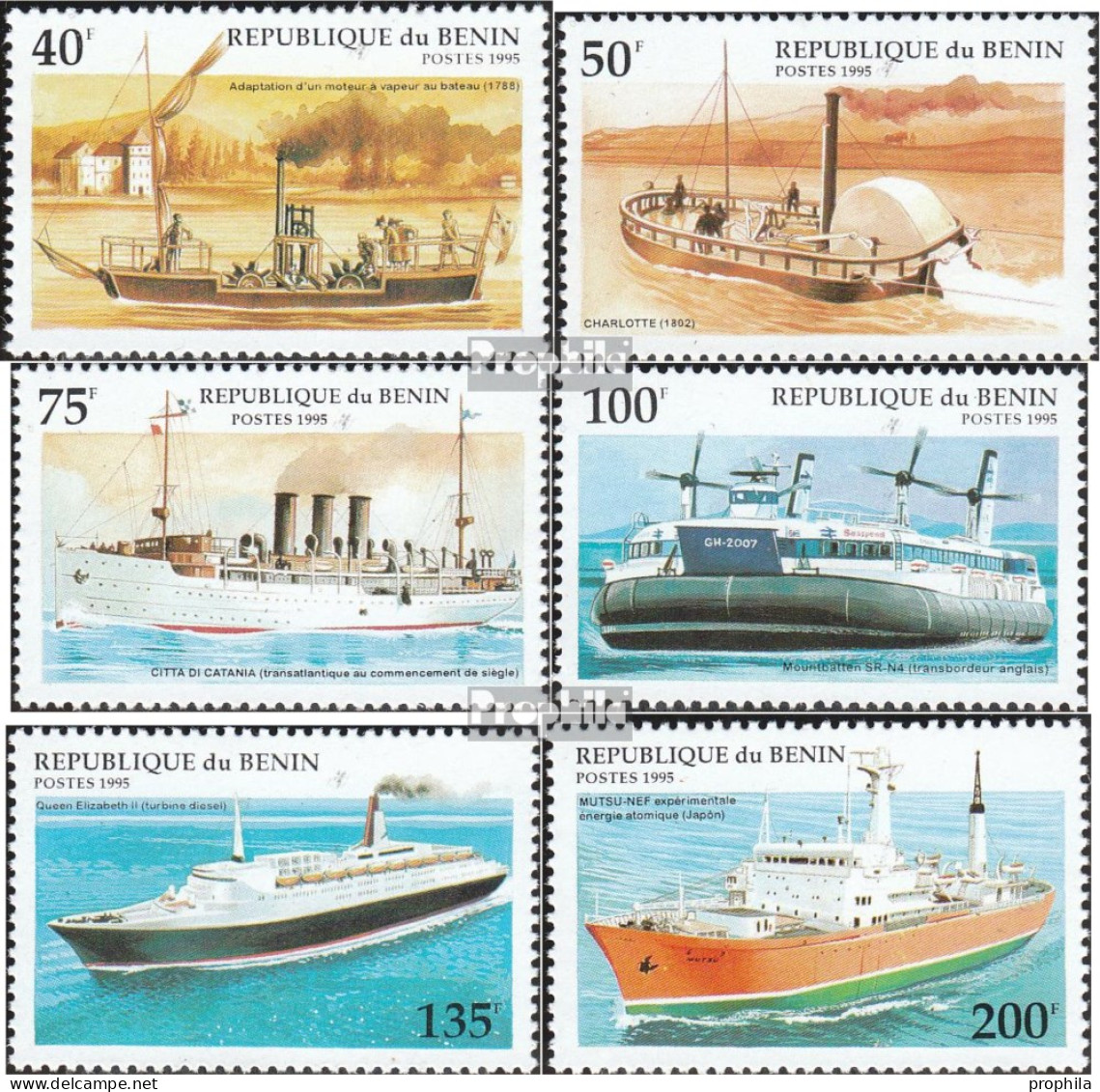 Benin 631-636 (kompl.Ausg.) Postfrisch 1995 Schiffe - Autres & Non Classés