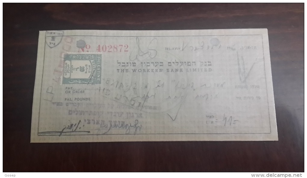 Israel-the Workers Bank Limited-(number Chek-402872)-(41lirot)-1946 - Israel