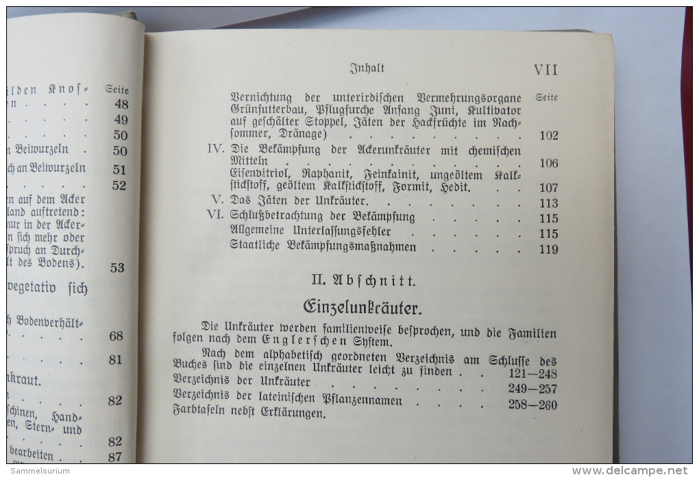 Otto Wehsarg "Ackerunkräuter" Anleitung für den praktischen Landwirt zum Erkennen und Bekämpfen d. wichtigsten Unkräuter