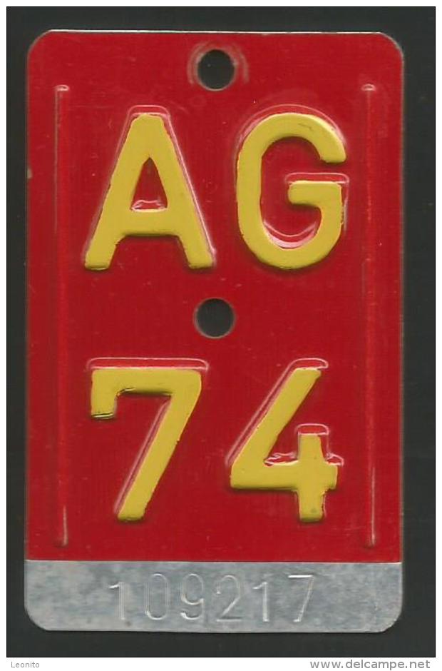 Velonummer Aargau AG 74 - Kennzeichen & Nummernschilder