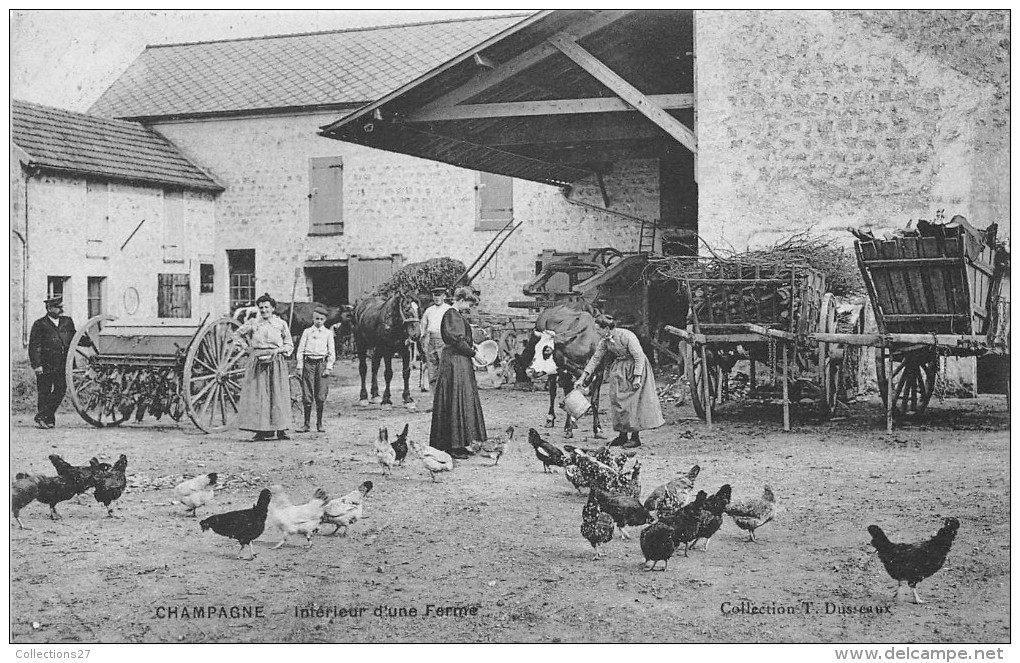 95-CHAMPAGNE- INTERIEUR D'UNE FERME - Avernes