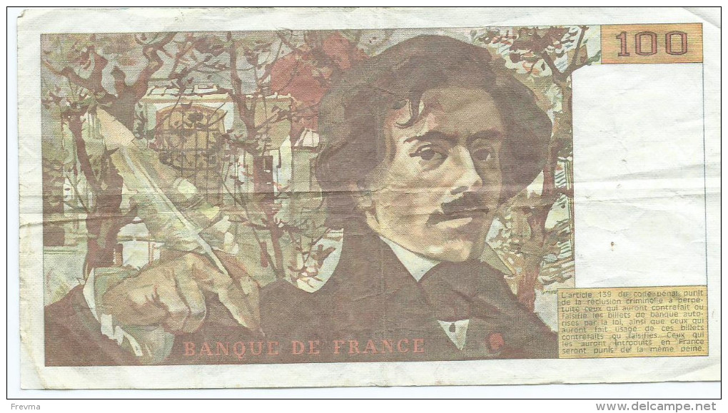 100 Francs Delacroix 1989 Alphabet Y 133 - 100 F 1978-1995 ''Delacroix''