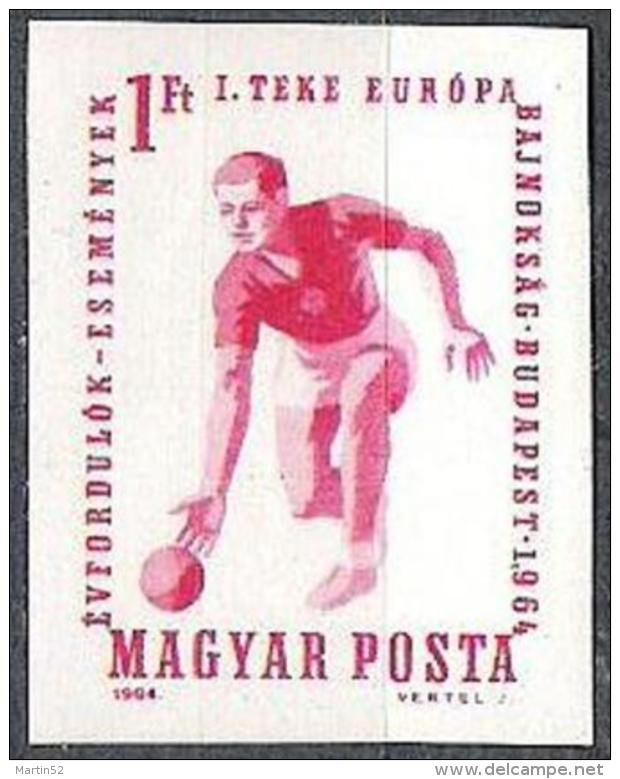 Magyar Hongrie Hungary Ungarn 1964: Michel-Nr. 2041 B (ungezähnt) "EM Im Kegeln" ** MNH (Michel € 2.50) - Petanca