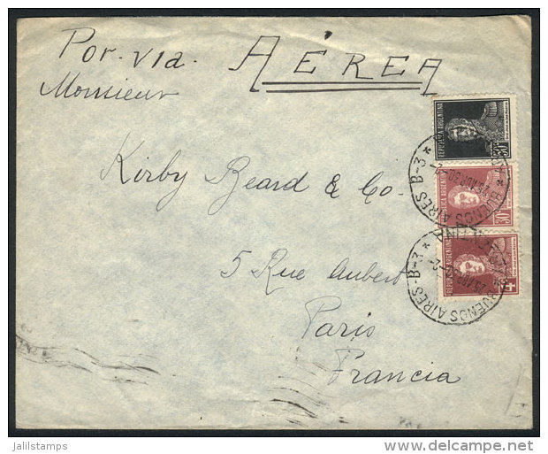 Airmail Cover Franked By GJ.598+605+606 Sent From Buenos Aires To Paris On 25/APR/1930, Interesting Rate Of 84c.,... - Autres & Non Classés