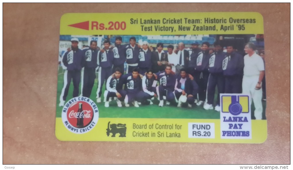 Sri Lanka-(14srlb)-sri Lanka Cricket Team-(rs.200)-used Card+1card Prepiad Free - Sri Lanka (Ceylon)