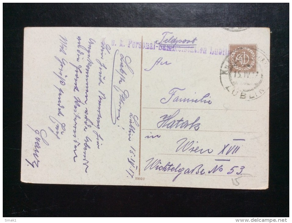 POLAND   K.U.K. FELDPOST   1917.   LUBLIN - Covers & Documents