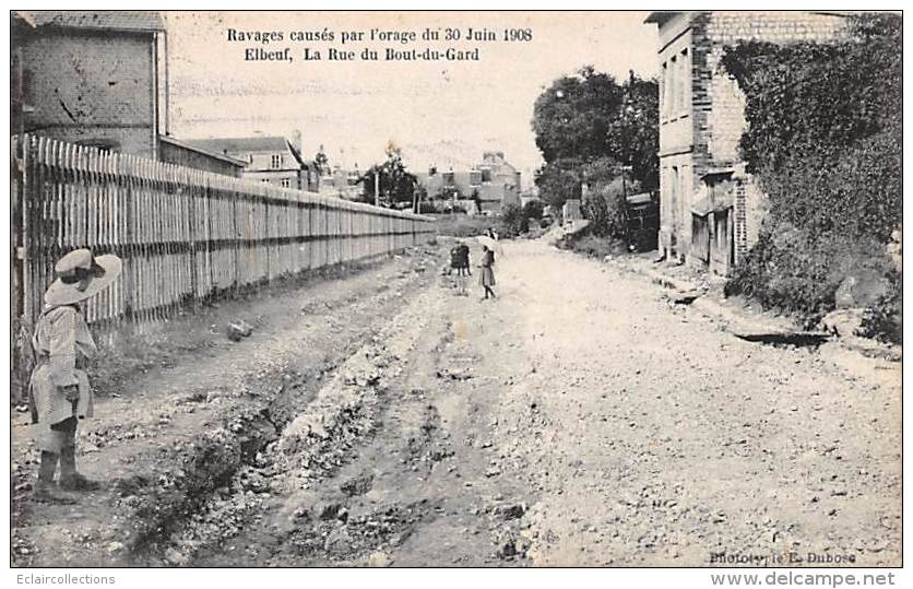 Elbeuf    76      Orage Du 16 Juillet 1910.  La Rue Du Bout Du Gard - Elbeuf