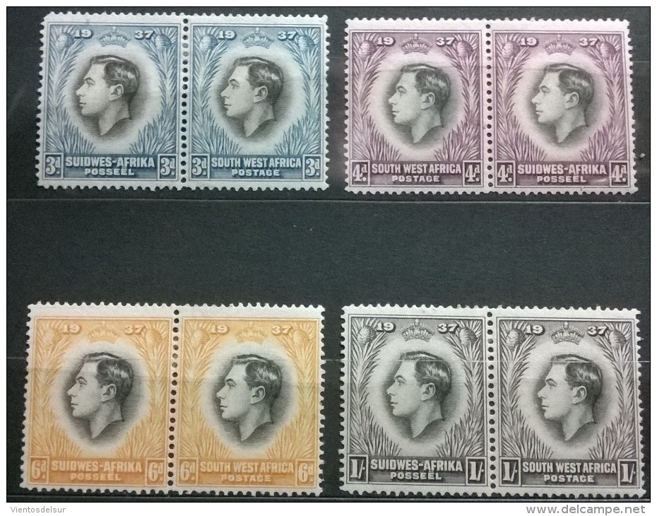 SOUTH AFRICA  - KGVI  -  YVERT # 140/155 - MINT HINGED - Unused Stamps