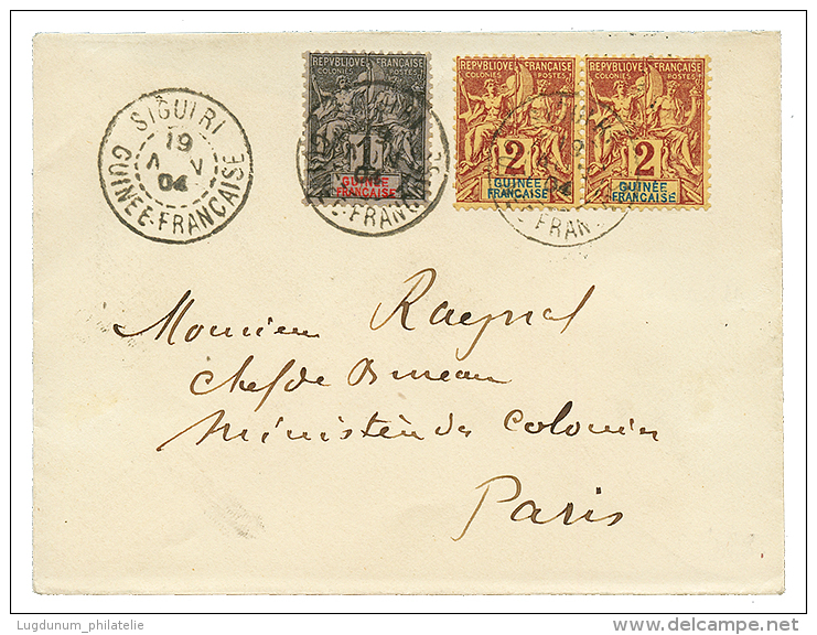 SIGUIRI : 1904 1c+ 2c(x2) Obl. SIGUIRI GUINEE FRANCAISE Sur Env. Pour PARIS. TTB. - Cartas & Documentos