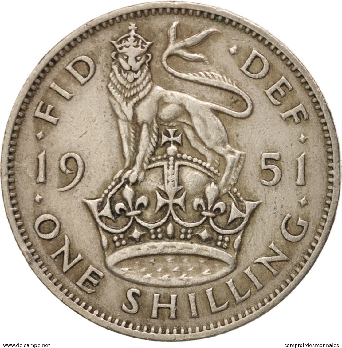 Monnaie, Grande-Bretagne, George VI, Shilling, 1951, TTB, Copper-nickel, KM:876 - I. 1 Shilling