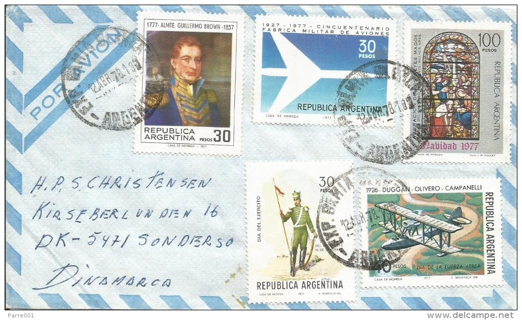 Argentina 1978 Bahia Blanca Military Aviation Airplane  Stainglassed Church Window Cover - Lettres & Documents
