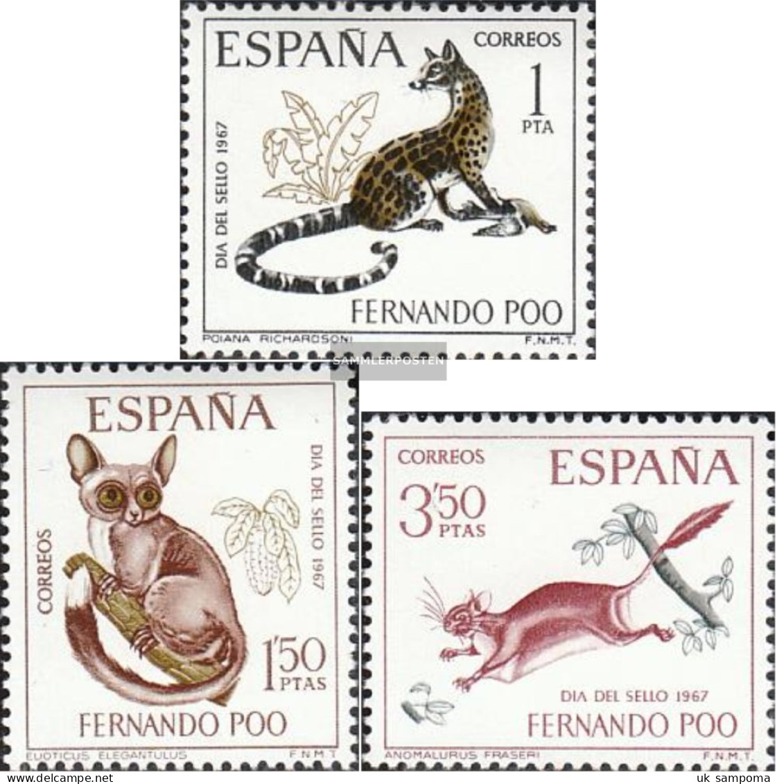 Fernando Poo 255-257 (complete Issue) Unmounted Mint / Never Hinged 1967 Day The Stamp - Fernando Poo