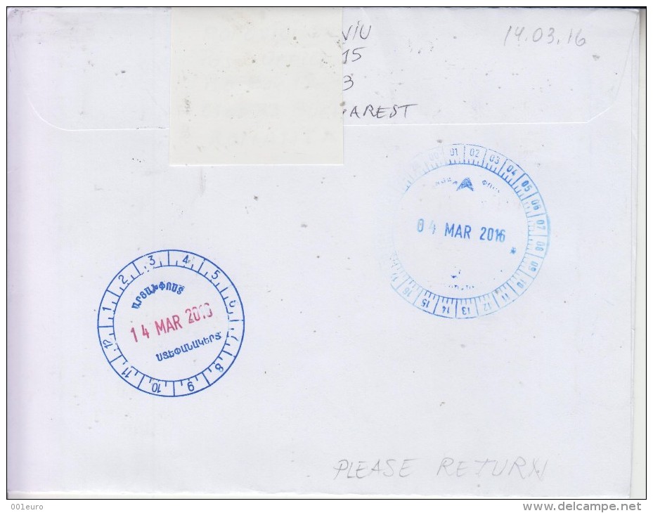 ROMANIA : Composer ENESCU / INTERNATIONAL FESTIVAL Cover Circulated To ARMENIA - Envoi Enregistre! Registered Shipping! - Used Stamps