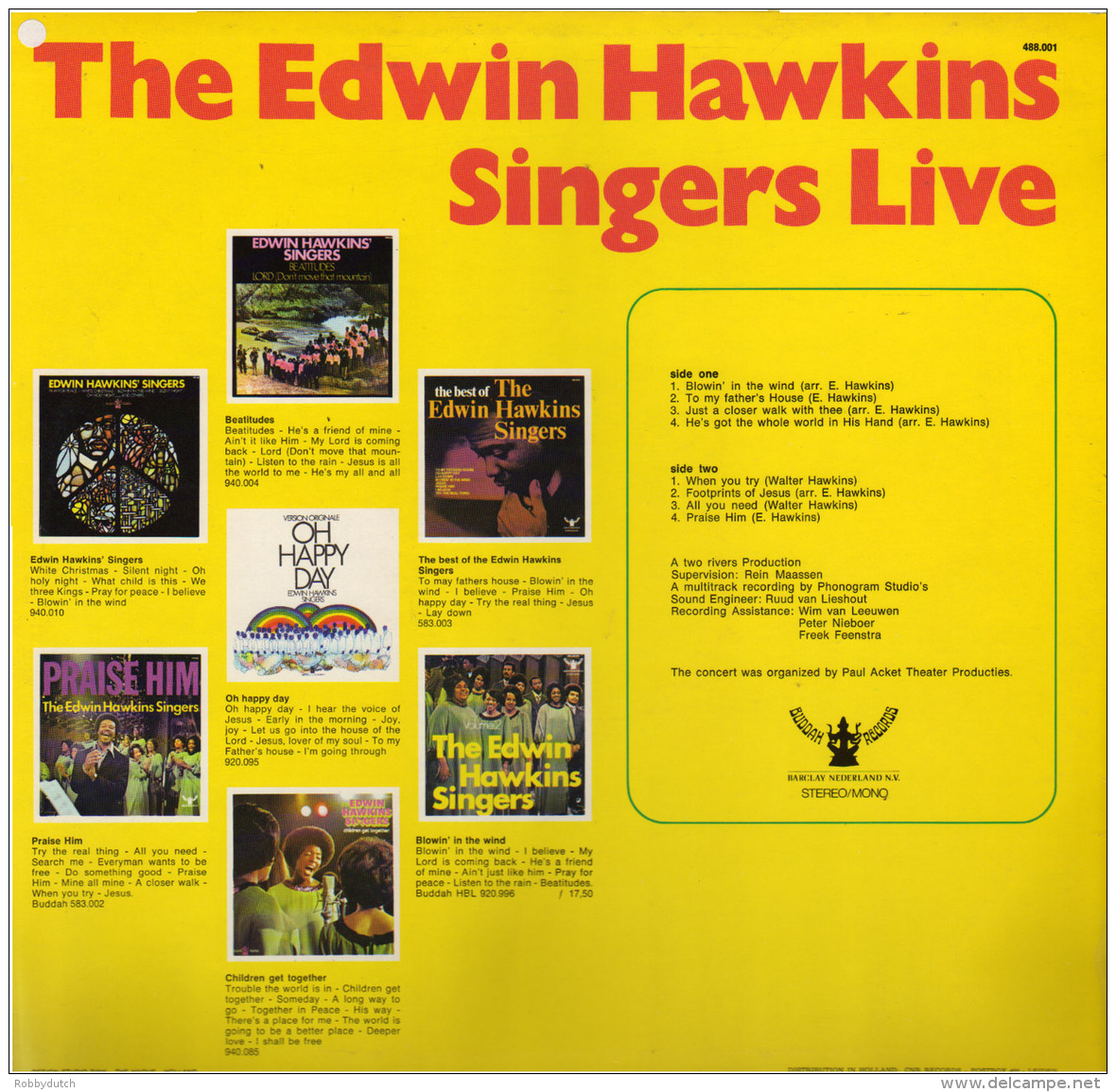 * LP *  EDWIN HAWKINS SINGERS LIVE (Holland 1970 EX-!!!) - Gospel & Religiöser Gesang