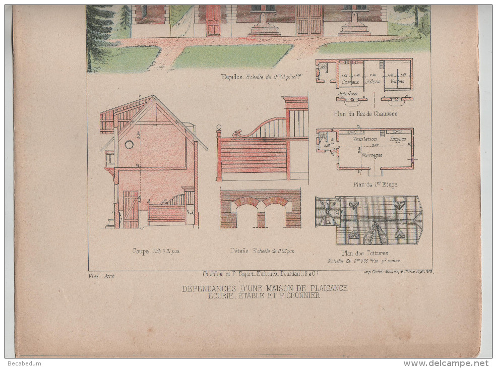 Architecture Habitations Economiques Dépendances Maison Plaisance écurie étable Pigeonnier Vial Architecte  1910 - Architektur