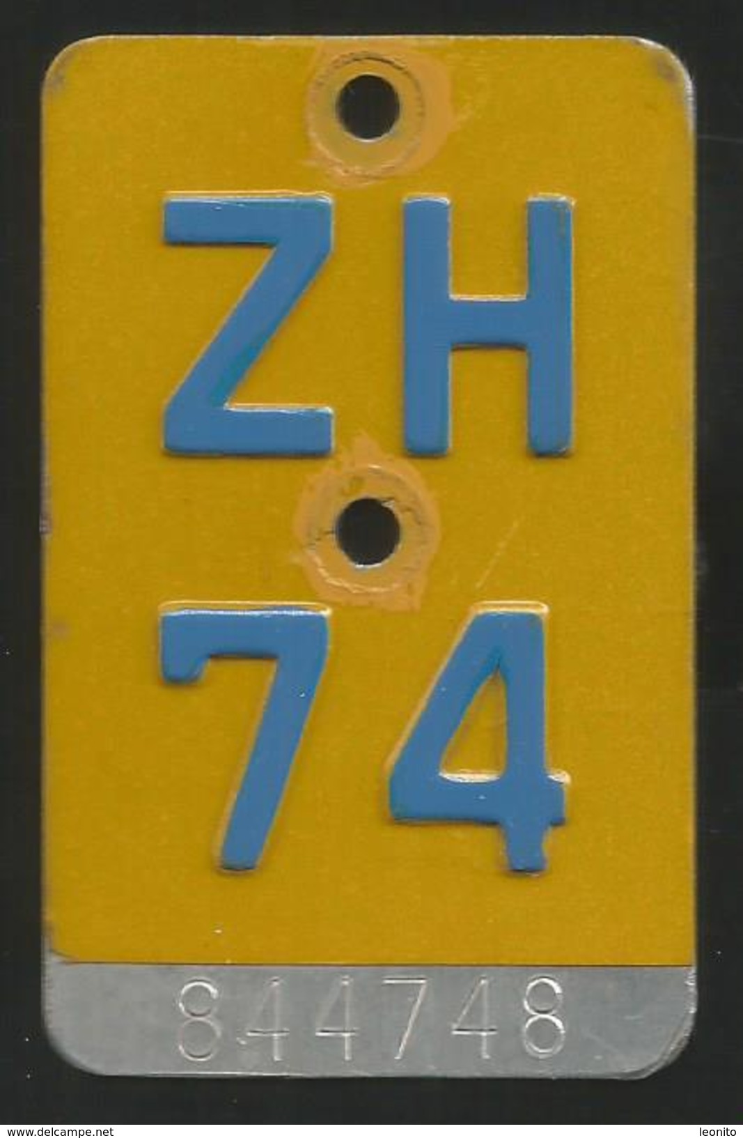 Velonummer Mofanummer Zürich ZH 74 - Plaques D'immatriculation