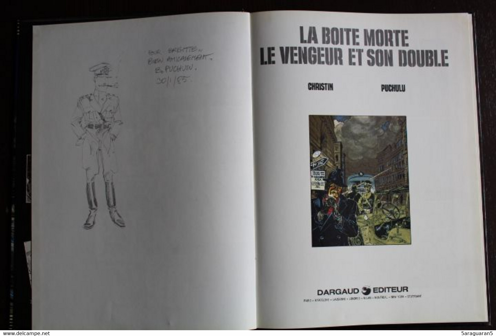 BD DEDICACEE Par PUCHULU - LA BOITE MORTE, LE VENGEUR ET SON DOUBLE - EO 1984 Portraits Souvenirs - Dédicaces