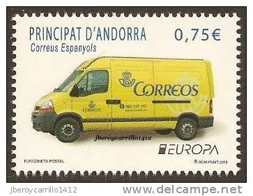 ANDORRA ESPAÑOLA /SPANISH ANDORRA  - EUROPA 2013 -TEMA ANUAL " FURGONETA POSTAL"-  SERIE De 1 V - 2013