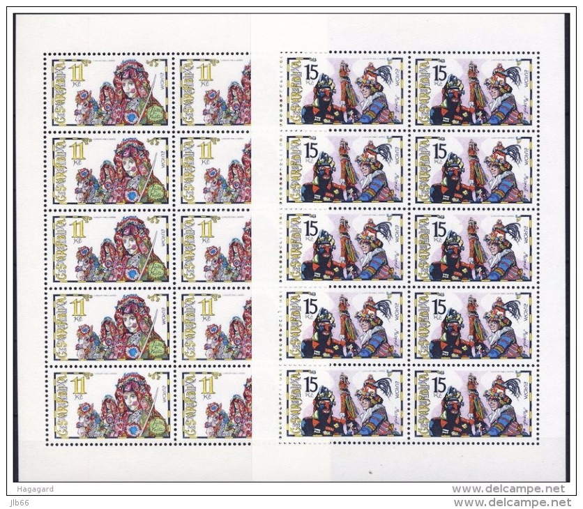 1998 Europa 2 Bloc Feuillet De 10 Timbres Carnaval Et Chevauchée Du Roi YT 177 178 - Blocks & Sheetlets